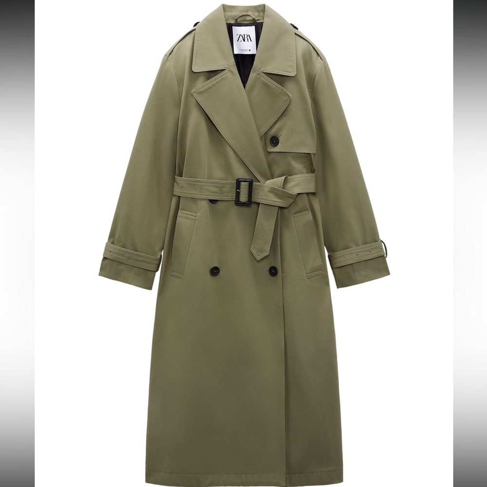 Zara long green oversized Trentch coat